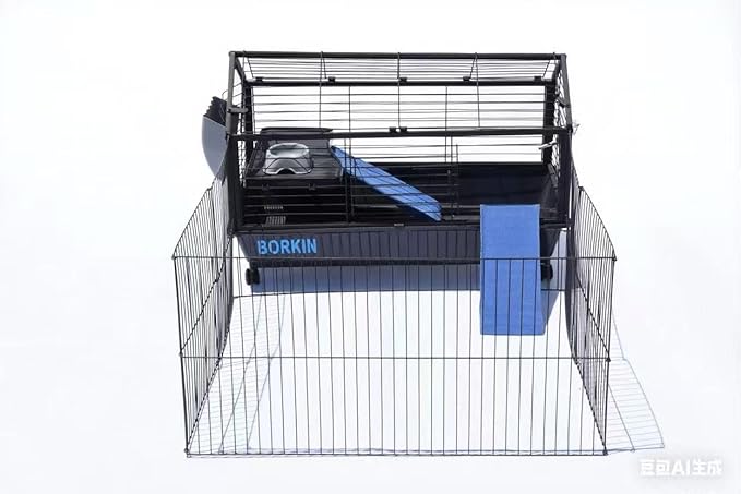 BORKIN Small Animal Playpen&Small Animal Cage with Foldable Fence, Guinea Pig Cages, Hedgehog Cage with Waterproof Bottom Canvas, Small Animal House & Habitat,35" L