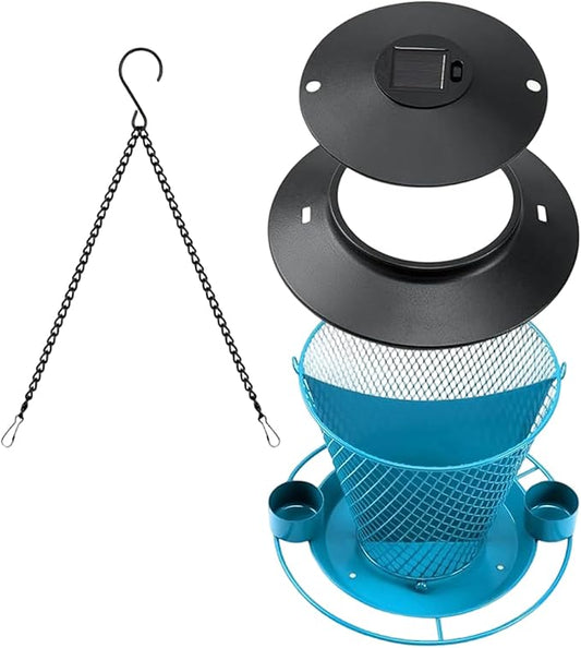Garden Bird Feeder Weather Rain Protections Feeding Station with Water Bowl Hanging for Outdoor Wild