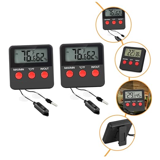 POPETPOP 2sets Digital Temperature and Humidity Gauge for Reptile Tanks Accurate Hygrometer for Lizard Snake and Enhanced Monitoring
