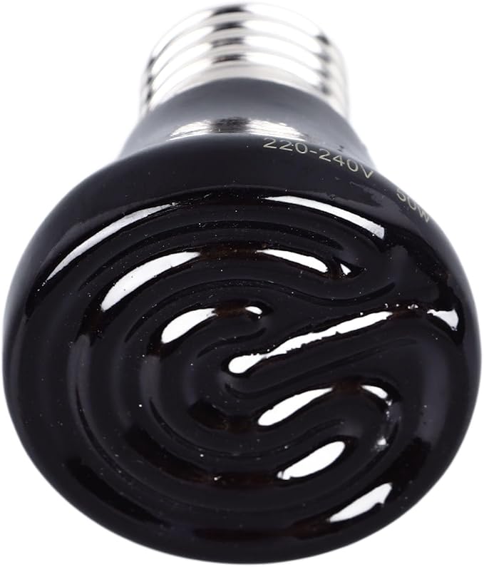 Ceramic Heat Emitter, Reptile Heat Bulbs, No Light Emitting Heat Bulbs, for Amphibian Terrarium, Bearded Dragon Lizard Snake Turtle, Brooder Coop Incubating Chicken (50w)