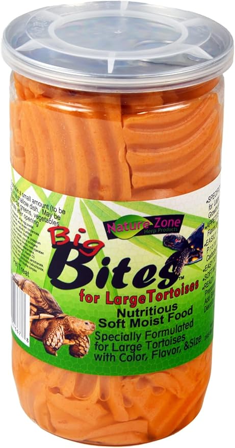 Nature Zone Bites Ready to EAT, Melon Flavored, GELLED Food for Large Tortoises,SULCATA, Leopard, RED-Footed, Desert, MARGINATED, Elongated Waffle Cut, 16 OZ