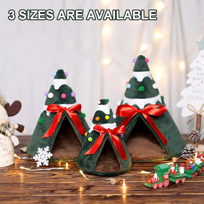 Guinea Pig Bed for Christmas, Fleece Small Animals Rat Bed Accessories, Hedgehog Nest, Hamster Mini House, Christmas Habitat Supplies for Squirrel/Sugar Glider/Bearded Dragon