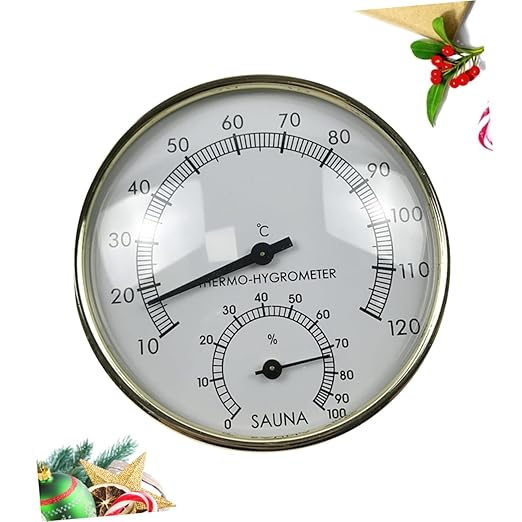 VICASKY High Precision Hygrothermograph for Sauna Analog Humidity Temperature with Dial for Indoor Use and Terrariums Durable Design for Lasting