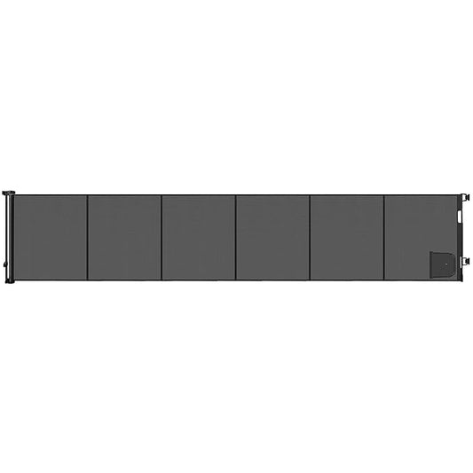 Reinforced 150” Extra Wide Retractable Baby Gate with Cat Door 12.5ft Outdoor Pet Gates for Wide Openings 37 Inch Tall Retractable Dog Gates for Doorways Long Pet Gate Indoor with Cat Door, Black