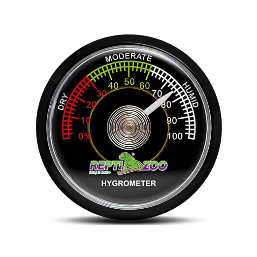 REPTI ZOO Reptile Terrarium Hygrometer,Dial Gauges Pet Rearing Box Hygrometer