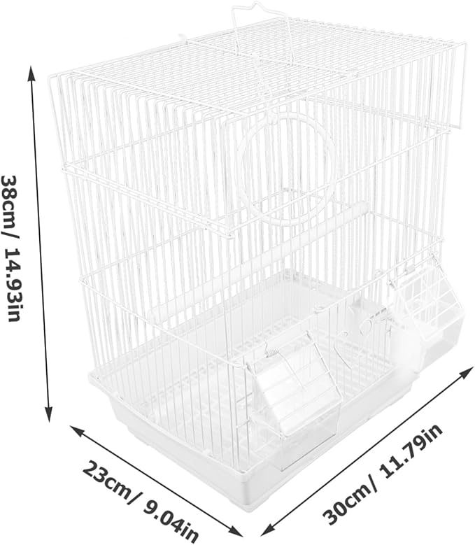 Luxshiny Portable Metal Bird Cage for Parrots and Parakeets Breathable Steel Travel Carrier with Spacious Design Secure Wire Construction for Comfortable Pet Transport