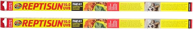 Zoo Med 2 Pack of T8 ReptiSun 10.0 UVB, 24 Inch, 17 Watt, Reptile Habitat Lighting