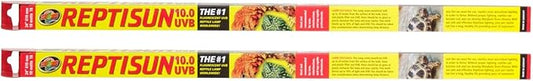 Zoo Med 2 Pack of T8 ReptiSun 10.0 UVB, 24 Inch, 17 Watt, Reptile Habitat Lighting