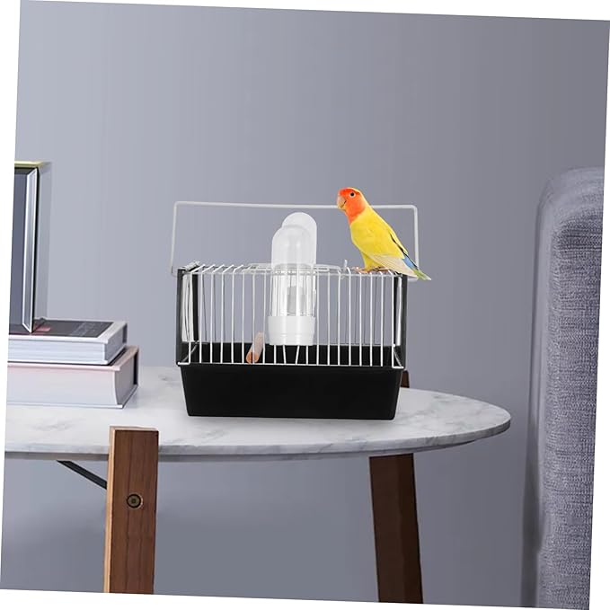 Happyyami 1pc Handheld Parrot Cage Portable Birds Transport Carrier Handle for Travel Outdoor Use and Vet Visits for Small Birds Like Lovebirds and Cockatiels