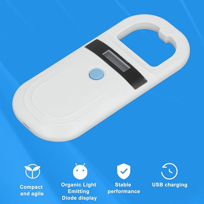 ciciglow Pet Microchip Scanner, 134.2KHz ISO11784 85 FDX-B, 128 Labels, Built-in Buzzer