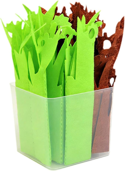 Reptile Terrarium Humidifier Humidifying System Felt Cloth Imitation Plants Humidifier for Amphibians Lizard Home Chameleon, Green Brown