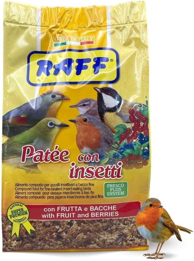 Raff Patee with Insects 400g – Fruit and Berries Soft Food for Canaries, Finches, and Exotic Birds - High Protein Breeding and Molting Diet – Easy to Digest and Versatile Use