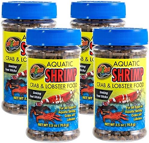 Zoo Med Laboratories 4 Pack of Aquatic Shrimp Crab and Lobster Food, 2.5 Ounces Per Container
