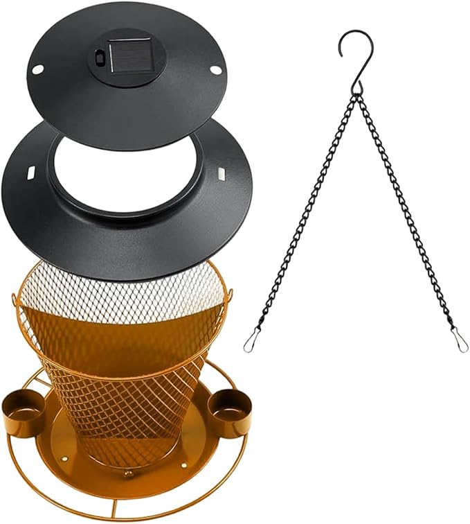 Garden Bird Feeder Weather Rain Protections Feeding Station with Water Bowl Hanging for Outdoor Wild
