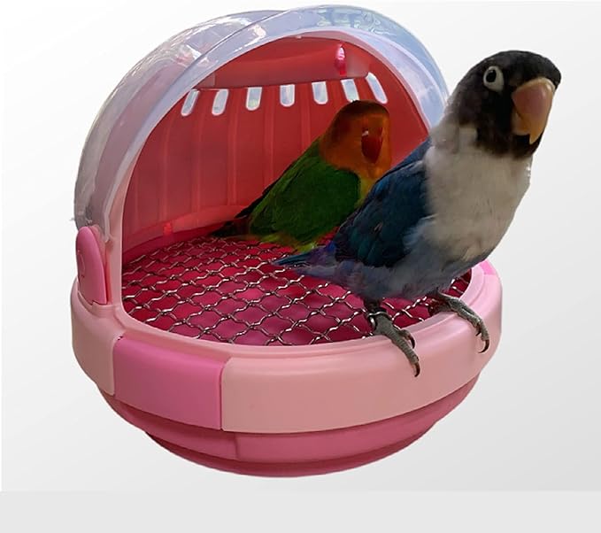 Liudan Bird Cage Bird Carrier Transparent Light Parrots for Cockatiels Small Animal Travel Bag for Hamster Squirrel Lovebirds Cage (Color : Pink)