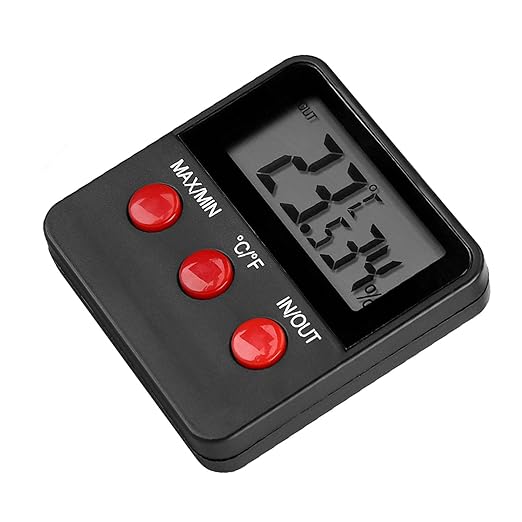 DAN&DRE Hygrometer Temperature Digital LCD Thermometer Hygrometer Temperature Humidity Monitoring Meter for Egg Incubator Pet Keeping