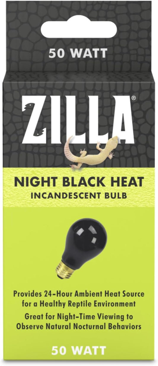 Natural Environment with Incandescent Bulb Night Black, Ideal for Nocturnal Reptile Species 50 WATTS (3 Pack)
