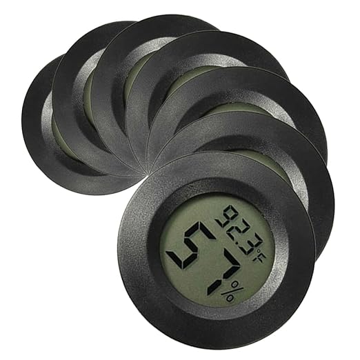 7Pcs Mini Digital Thermometer Hygrometer for Reptile Tanks Humidity with LCD Display for Bearded Dragons Leopards and Snakes Compact and Use
