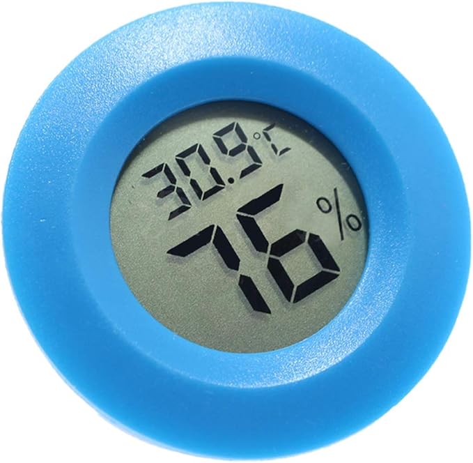 POPETPOP Reptile Box Digital Thermometer Hygrometer Round Shape Temperature and Humidity for Indoor Use Lightweight and Easy to Mount for Bedrooms and Homes
