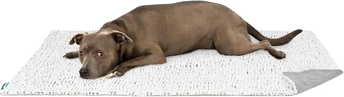 FurHaven Waterproof Dog Blanket – Birch Faux Fur & Suede Calming Throw for Pets, Washable – Gray, Large