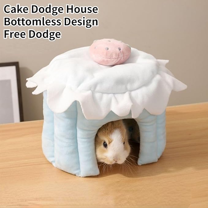 Cake Shaped Guinea Pig Tunnel, Rabbit & Small Pet Tunnel, Cage Accessories for Guinea Pig, Bunny, Hamster, Chinchilla, Ferret & Rabbit (Blue, M)