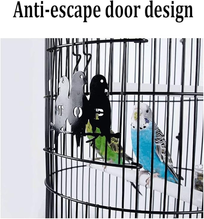 Elegant Birdcage Round Birdcages Simple Retro Bird Carriers Dome Wrought Iron Bird Cage Creative Bird House Carrier for Outdoor Yard Garden Exquisite Beautiful