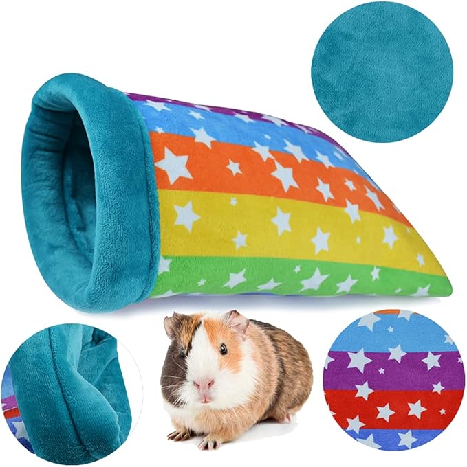 HOMEYA Hamster Sleeping Bag, Small Pet Animals Soft Flannel House Bed Nest Hideout Pouch Sack Sleeping Bed for Hedgehog Squirrel Bunny Guinea Pig Rat Warm Cage Decor Accessory (14 * 11 inch)