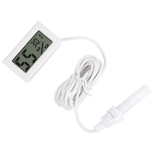Mini Hygrometrometer Temperature for Home Reptiles Used (White)