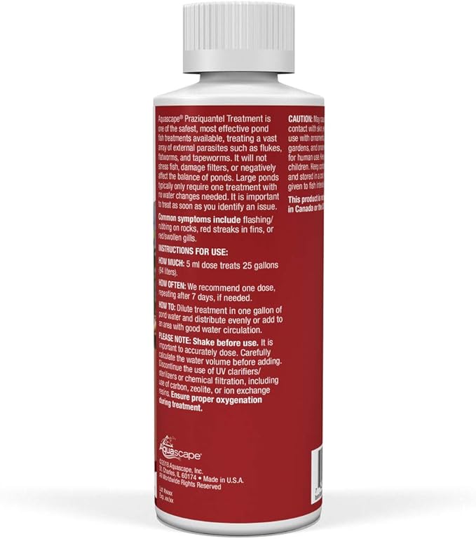 Aquascape 81041 Praziquantel Treatment for Pond Fish, 8 Ounces