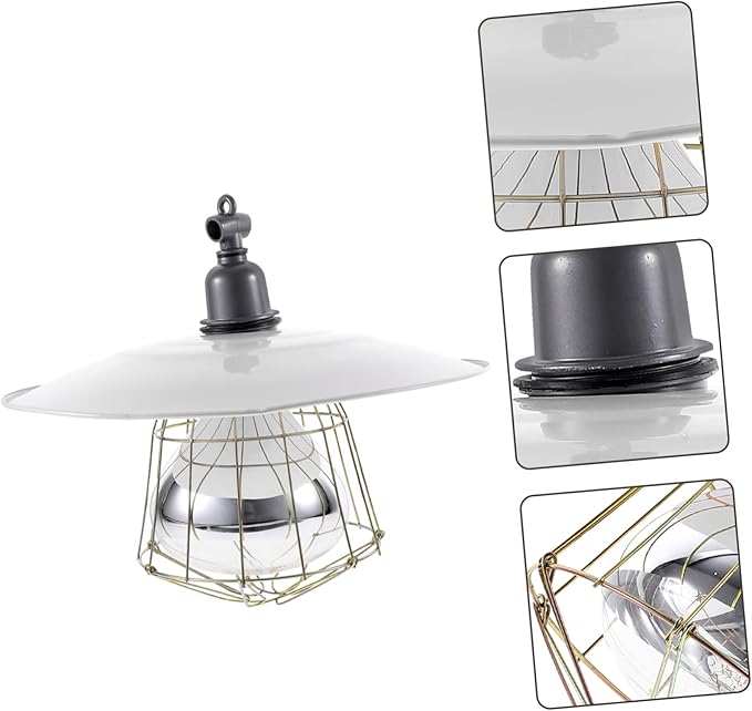 Heat Lamp Heater Chicken Light Bulb Heating Lamp Pet Reptile Stand Brooder Fixture Brooding Heat Preservation Poultry Thermostat Reptile Warm Keep Grey Glass
