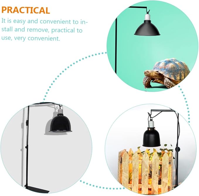 Toyvian Metal Reptile Lamp Rack Heating Lamp for Reptiles Adjustable Plant Light Stand