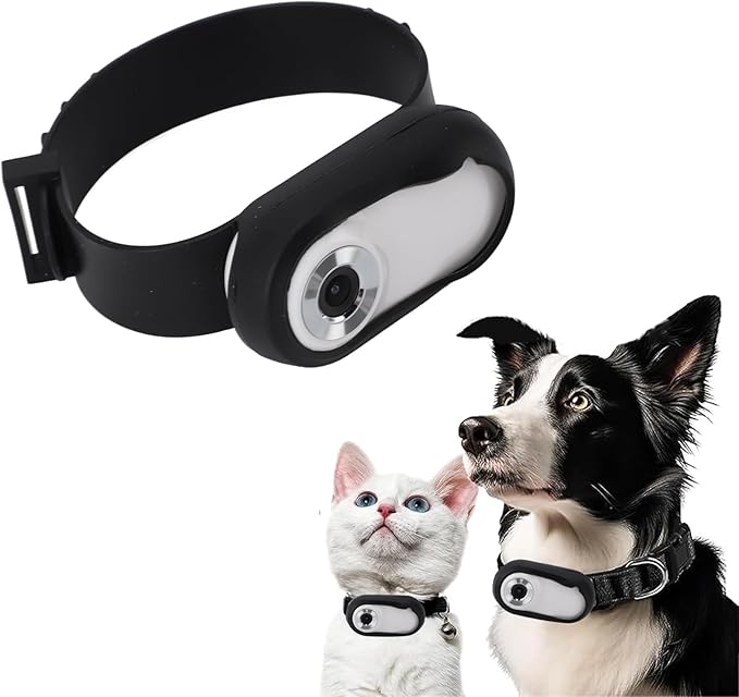 XUMIUZIY Pet Collar Camera, 1080P Camera for Dogs Cats with LCD Display, 170° Wide Angle, 5 Minutes Video Recording, 3 Hours Battery Life, Mini Action Cameras for Video Records