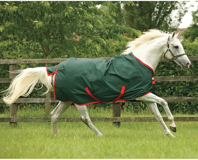 Horseware Ireland Rambo Original Turnout Lite Horse Sheet, Color: Green/Red, Size: 72 (AAAAA1-GR00-72)