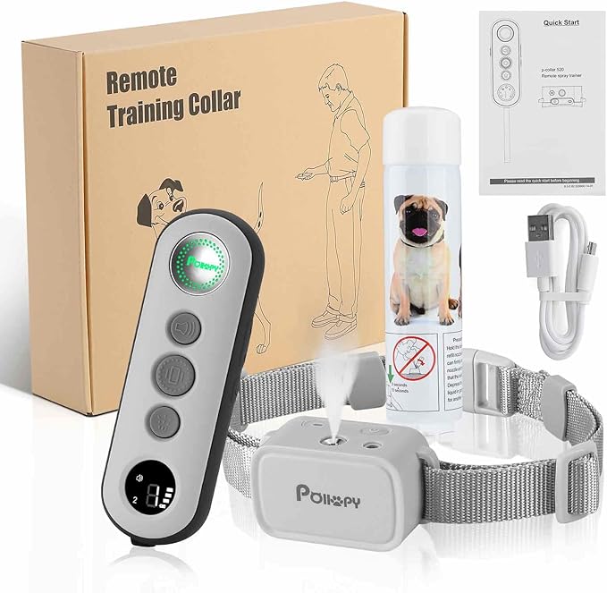 Citronella Dog Training Collar with Remote【Can't Work Automatically】,3 Modes & 3 Spray Levels, Spray/Vibration/Beep, Humane Citronella Dog Collar,1000ft Range No Shock Rechargeable Spray Dog Collar
