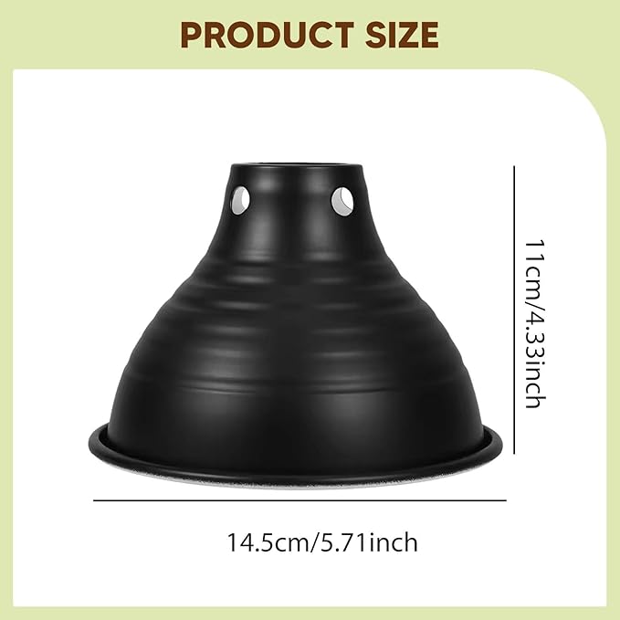 HouseVibe Reptile Dome Lamp Cover Aluminum Lampshade Replacement Part for Terrarium Lighting Fixtures Bearded Dragon Snake Chameleon Gecko- 5.5in