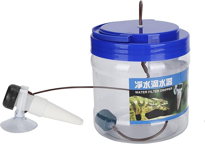 Reptile Dripper Kit with Filtered Drip Head, Easy Control Dripping for Geckos, Lizards. 1300ML Bottle for Quick or Slow Dripping, Humidification Mat or Soil