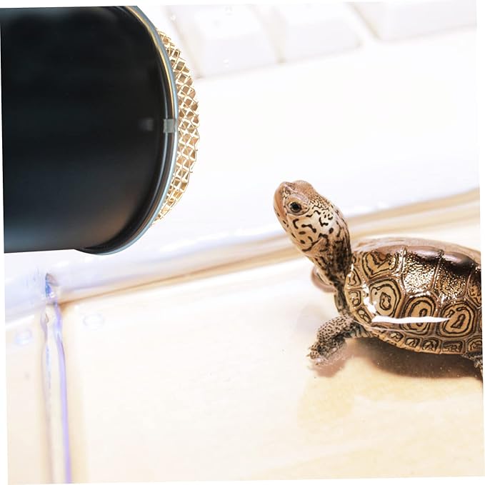 Happyyami Reptile Heating Lamp Shade Mesh Cover Insulation for Lizard Snake Terrariums Easy to Install Scald Prevention Sturdy Design for Pet Safety