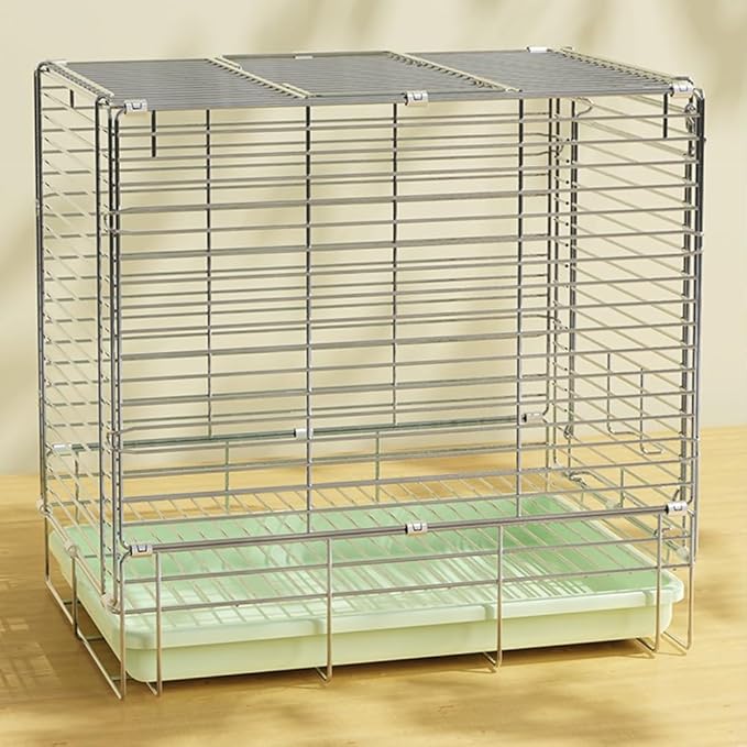 Foldable Birdcage Drawer Tray with Double Handles for Easy Cleaning and Carrying Birds for Outdoor Use Parrot Cage(White)
