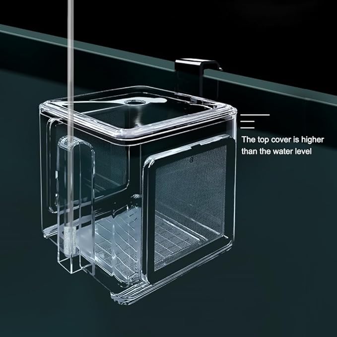 Fish Breeding Box, Acrylic Fish Isolation Box Hanging Aquarium Hatchery Tank for Freshwater Seawater Fish Tank Aquarium