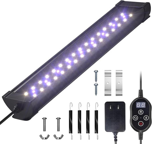 GlowUp 12 Inch 10W Dimming LED UVB Light for Reptiles, UVB 20.0/10.0/5.0/Purple Light, 3 Light Modes, Timer, UVA UVB Reptile Lamp for Tropical & Desert Reptile, Bearded Dragons, Turtles, Snakes