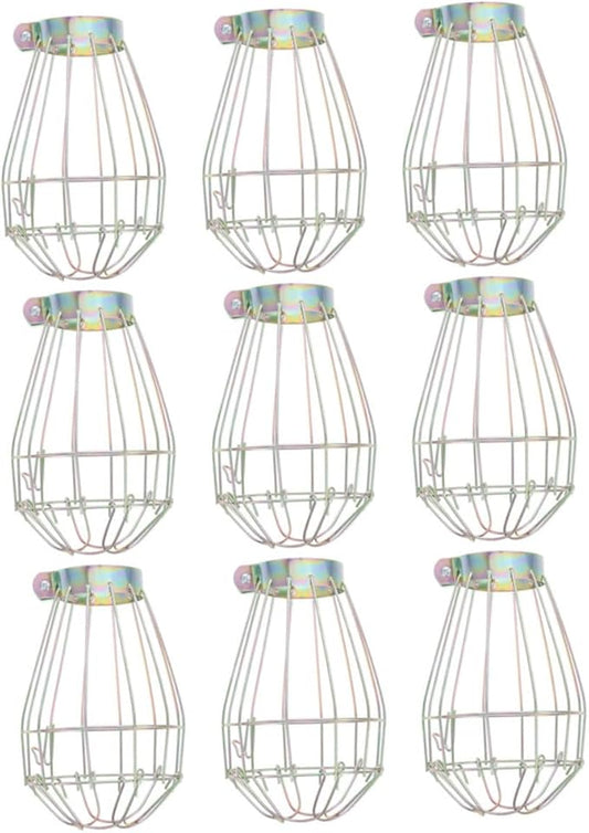 Veemoon 9pcs Vintage Lamp Bulb Guard Iron Metal Light Cages Bulb Cover Vintage Lamp Guard Replacement for Hanging Pendant Lighting Home