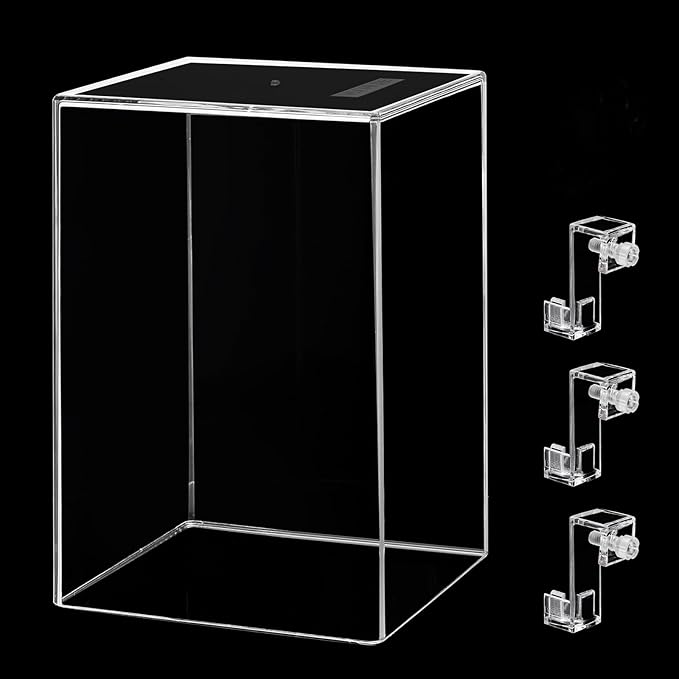 Okllen Negative Pressure Fish Tank Acrylic, Auto-Refill Hanging Aquarium with Fish Elevator, Water Level Maintenance & 360° View, Space-Saving External Suspended Tank for Betta/Guppy