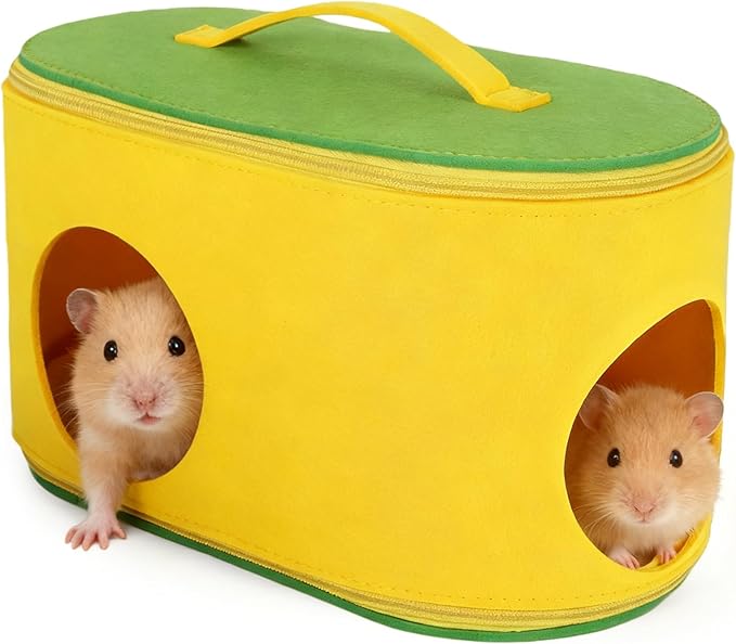 Christmas Guinea Pig Hideout, Large Cozy Bed, Warm Small Animal Cage House for Chinchilla, Hamster, Ferrets, Hedgehog, Rats and Other Small Pets