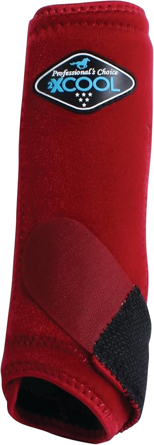 Professional's Choice 2XCOOL Sports Medicine Horse Boots | Protective & Breathable Design for Ultimate Comfort, Durability & Cooling in Active Horses | 2 Pack Large Crimson Red