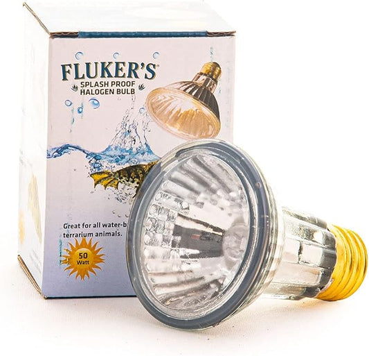 Fluker's Heavy, Duty Splash Proof Halogen Bulb for All Water Based Terrarium Animals, 50 Watt