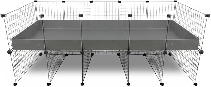 GuineaDad Piggy Condo – Premium C&C Cage with Pillars for Guinea Pigs & Small Animals with Coroplast Base | Acrylic and C&C Grids for Small Pets (Acrylic, XL (29" x 73.5" x 28.5"))