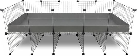 GuineaDad Piggy Condo – Premium C&C Cage with Pillars for Guinea Pigs & Small Animals with Coroplast Base | Acrylic and C&C Grids for Small Pets (Acrylic, XL (29" x 73.5" x 28.5"))