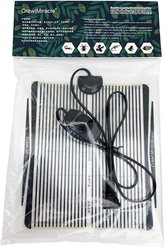 YOUMU Reptile Heating Pad- (5W/15W/25W/35W) Temperature Adjustable Terrarium Heat Mat for Turtle/Snake/Frog/Lizard/Small Animals/Plant Box (15W(8.66in*9.84in))