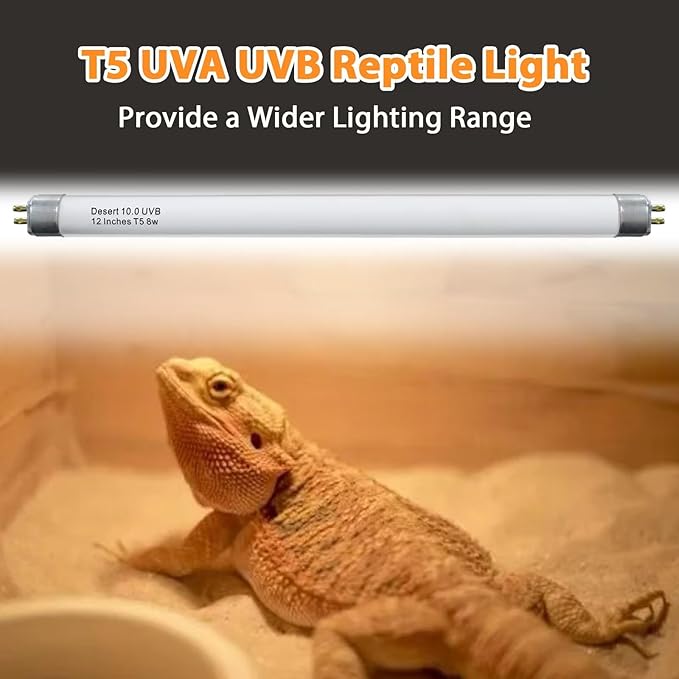 Celiwace T5 10.0 UVB Reptile Light Bulb 8W 12 Inch, Desert Reptile UVB Bulb 8 Watt for Lizards, Bearded Dragons, Chameleons, Turtles, Tortoises 3 Pack