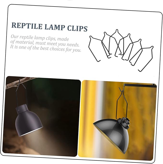 DOITOOL Reptile Lampshade Fixing Clips 6 Pcs Sturdy Metal Construction for Easy Installati